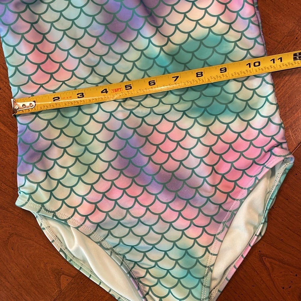 SO Little Mermaid One Piece Swimsuit - girls size 10 including free Mermaid Tail - Picture 12 of 16